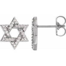 Load image into Gallery viewer, 1/8 CTW Diamond Star of David Earrings
