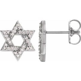 1/8 CTW Diamond Star of David Earrings