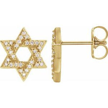Load image into Gallery viewer, 1/8 CTW Diamond Star of David Earrings
