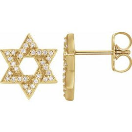1/8 CTW Diamond Star of David Earrings