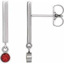 Load image into Gallery viewer, Chatham® Lab-Created Alexandrite Bar Earrings
