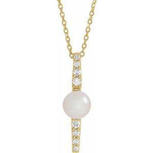 Load image into Gallery viewer, Freshwater Cultured Pearl &amp; 1/6 CTW Diamond 16-18&quot; Necklace
