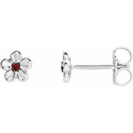Youth Imitation December Birthstone Flower Earrings