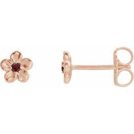 Youth Imitation December Birthstone Flower Earrings