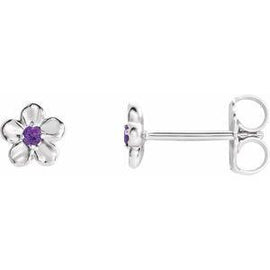 Youth Imitation December Birthstone Flower Earrings