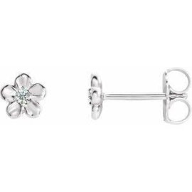 Youth Imitation December Birthstone Flower Earrings