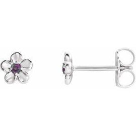 Youth Imitation December Birthstone Flower Earrings