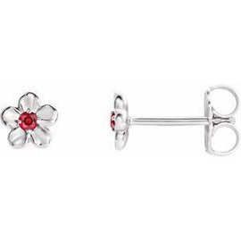 Youth Imitation December Birthstone Flower Earrings