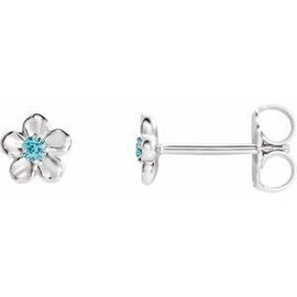 Youth Imitation December Birthstone Flower Earrings