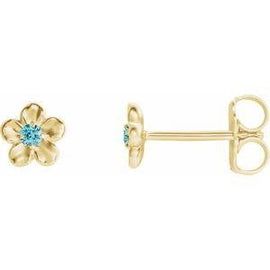 Youth Imitation December Birthstone Flower Earrings