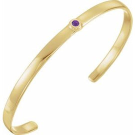 14K White Natural Amethyst Cuff 6