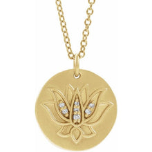 Load image into Gallery viewer, .025 CTW Diamond Lotus 16-18&quot; Necklace
