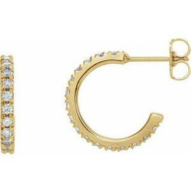 5/8 CTW Lab-Grown Diamond French-Set 15 mm Hoop Earrings