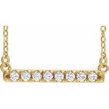 Load image into Gallery viewer, 1/2 CTW Lab-Grown Diamond French-Set Bar 16-18&quot; Necklace
