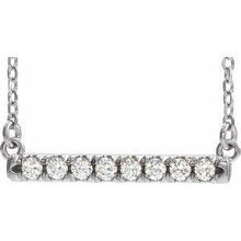 Load image into Gallery viewer, 1/2 CTW Lab-Grown Diamond French-Set Bar 16-18&quot; Necklace
