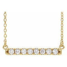 Load image into Gallery viewer, 1/2 CTW Lab-Grown Diamond French-Set Bar 16-18&quot; Necklace
