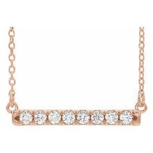 Load image into Gallery viewer, 1/2 CTW Lab-Grown Diamond French-Set Bar 16-18&quot; Necklace
