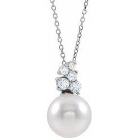 Freshwater Cultured Pearl & 1/4 CTW Diamond Pendant