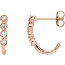 1/4 CTW Diamond J-Hoop Earrings