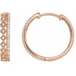 1/4 CTW Diamond Geometric Hoop Earrings
