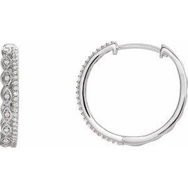 1/4 CTW Diamond Geometric Hoop Earrings