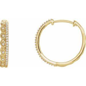 1/4 CTW Diamond Geometric Hoop Earrings