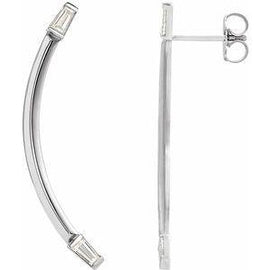 1/4 CTW Diamond Curved Bar Earrings