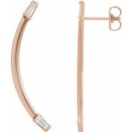 1/4 CTW Diamond Curved Bar Earrings