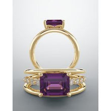 Load image into Gallery viewer, Amethyst &amp; 1/5 CTW Diamond Ring
