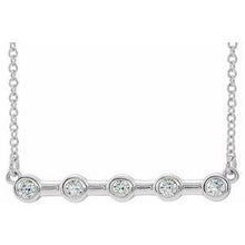 Load image into Gallery viewer, 1/6 CTW Diamond Bezel-Set Bar 18&quot; Necklace
