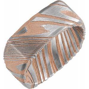 Damascus Steel 8 mm Patterned Square Band