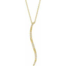 Load image into Gallery viewer, .07 CTW Diamond Freeform Vertical Bar 16-18&quot; Necklace
