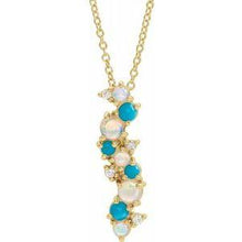 Load image into Gallery viewer, Ethiopian Opal Turquoise &amp; .03 CTW Diamond 16-18&quot; Necklace
