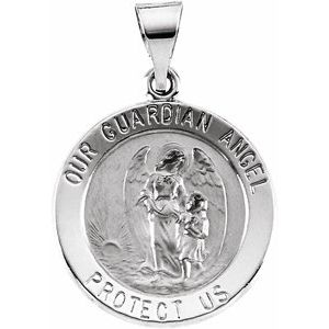 18 mm Hollow Round Guardian Angel Medal