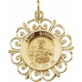 18 mm Round St. Barbara Medal