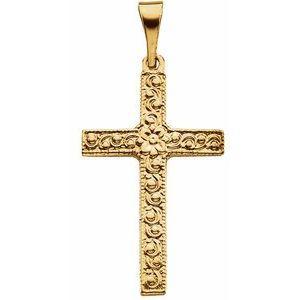 20x13 mm Floral-Inspired Cross Pendant