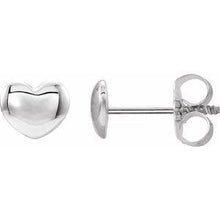 Load image into Gallery viewer, 5.9x5.4 mm Youth Puffed Heart Earrings
