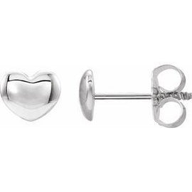 5.9x5.4 mm Youth Puffed Heart Earrings