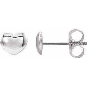 5.9x5.4 mm Youth Puffed Heart Earrings