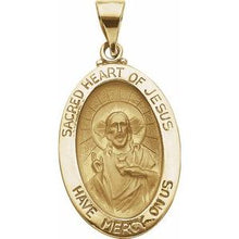 Load image into Gallery viewer, 23.25x16 mm Oval Hollow Sacred Heart of Jesus Medal
