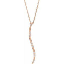 Load image into Gallery viewer, .07 CTW Diamond Freeform Vertical Bar 16-18&quot; Necklace
