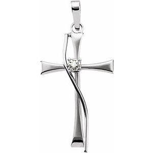 .010 CTW Diamond Cross Pendant