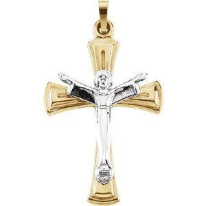 31.75x23 mm Risen Christ Crucifix Pendant