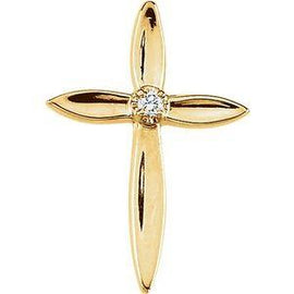 .02 CTW Diamond Cross Lapel Pin