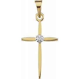17x11 mm .005 CT Diamond Cross Pendant