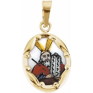 25x19.5 mm Moses Hand-Painted Porcelain Medal