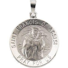 Load image into Gallery viewer, 22 mm Round St. Francis of Assisi Medal
