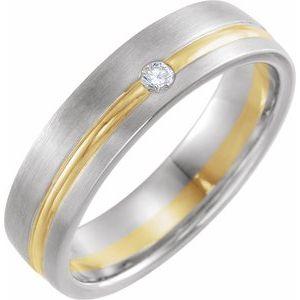 Yellow .07 CTW Diamond 6 mm Grooved Band