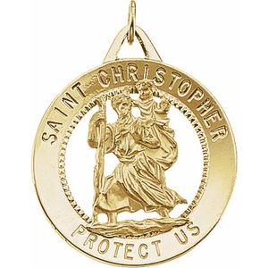 14K Yellow 25 mm St. Christopher Medal