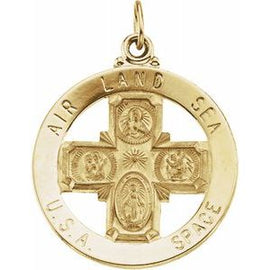 25 mm St. Christopher Four-Way Medal